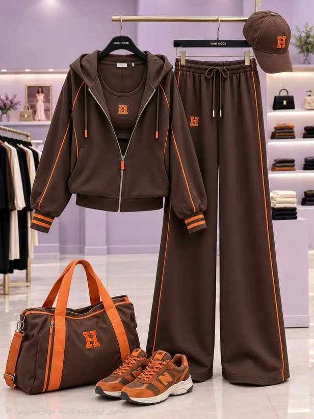 ست سه تیکه تاپ+هودی+شلوارشیبا 💞